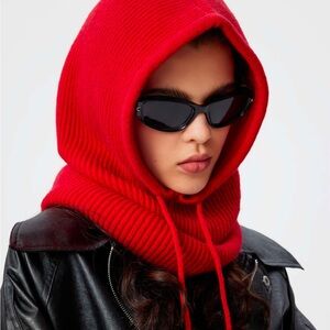 Free People Movement Red Cross Country Knit Balaclava